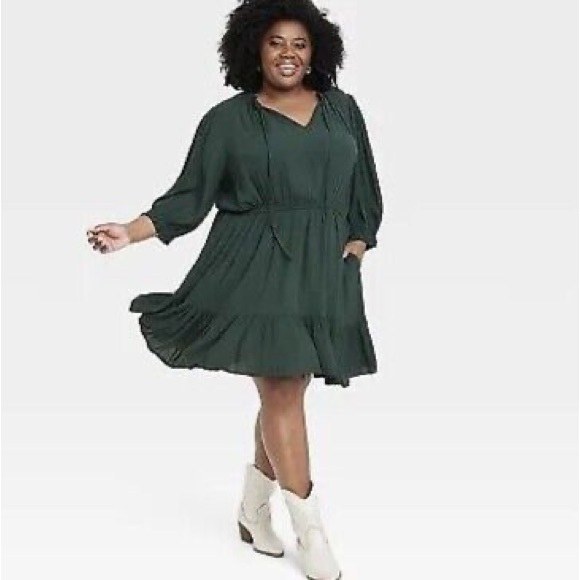 KNOX ROSE Green Flowy Ren Faire Dress XL - Picture 3 of 3